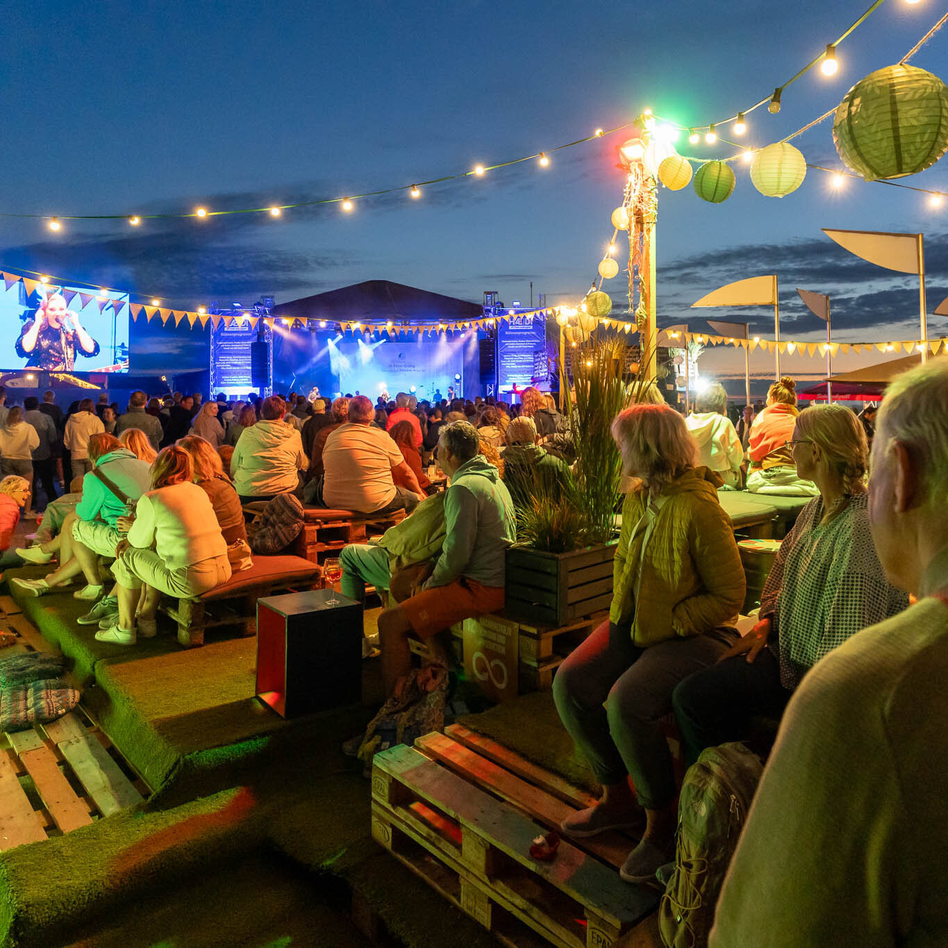 Beste Stimmung am Abend auf dem HÆDI-Festival
