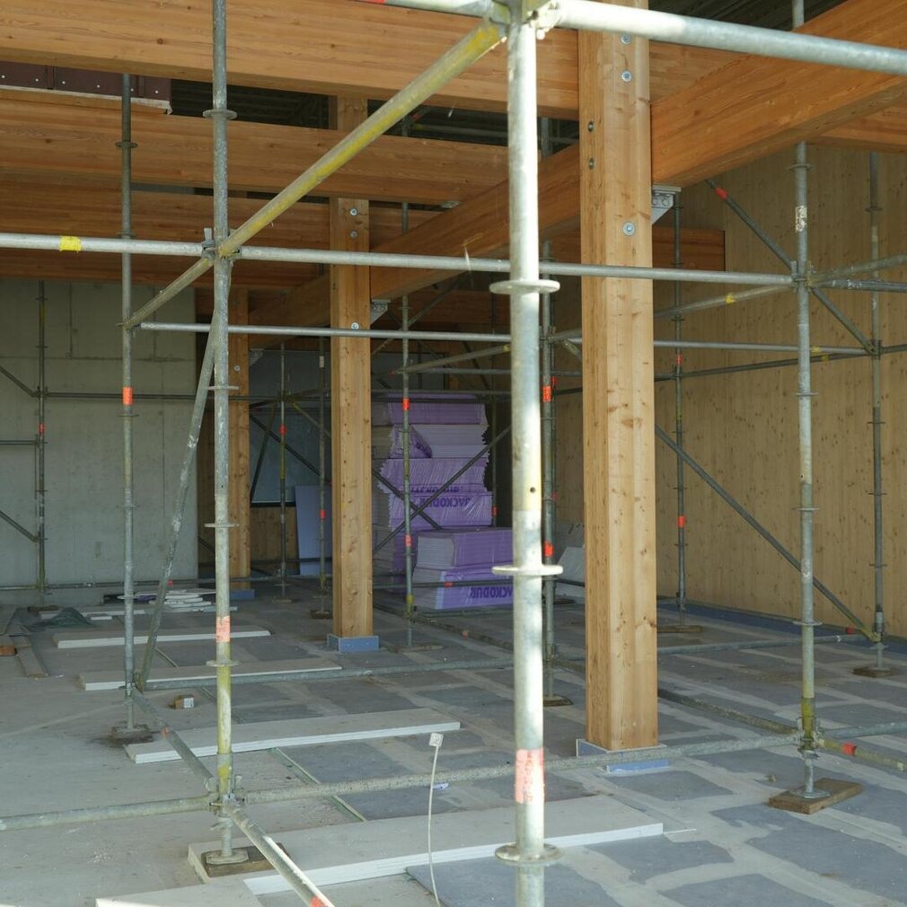 Blick in den Rohbau des Erlebnis-Hus