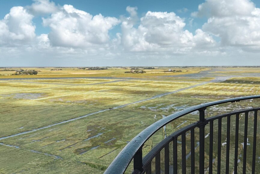 Ausblick von der Aussichtsplattform des Westerhever Leuchtturms