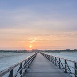 Sonnenaufgang auf der Seebrücke