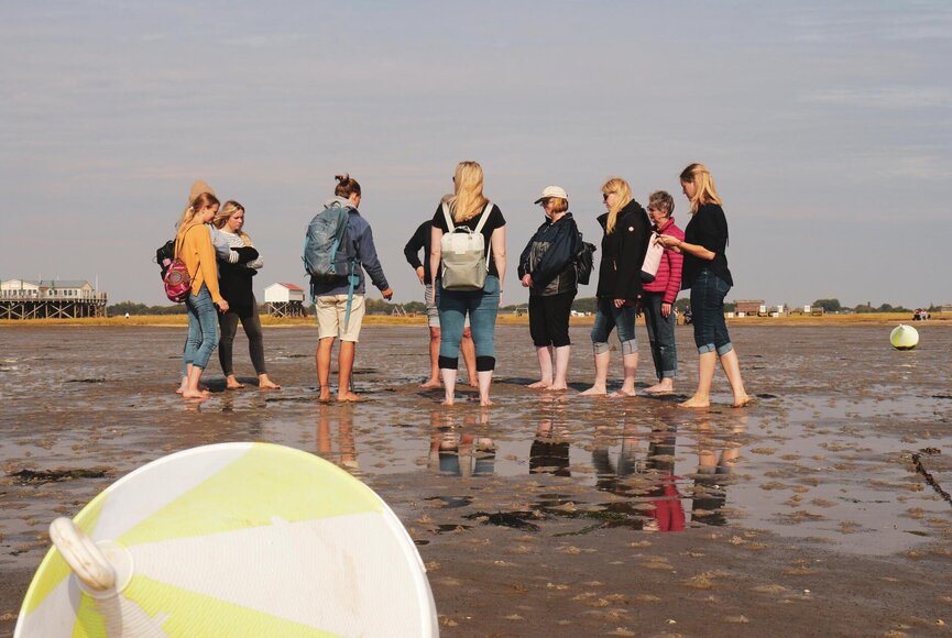 unser Team bei einer geführten Wattwanderung am Südstrand