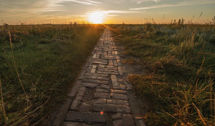 der Stockenstieg im Sonnenuntergang