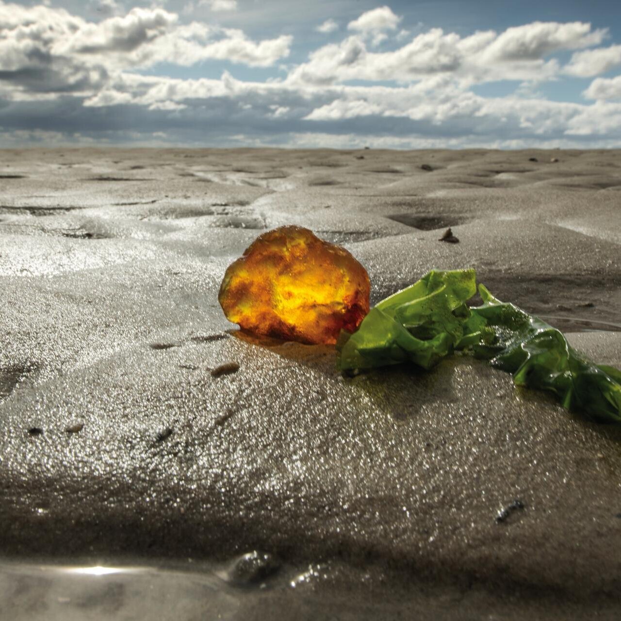 Bernstein im Watt des Südstrandes