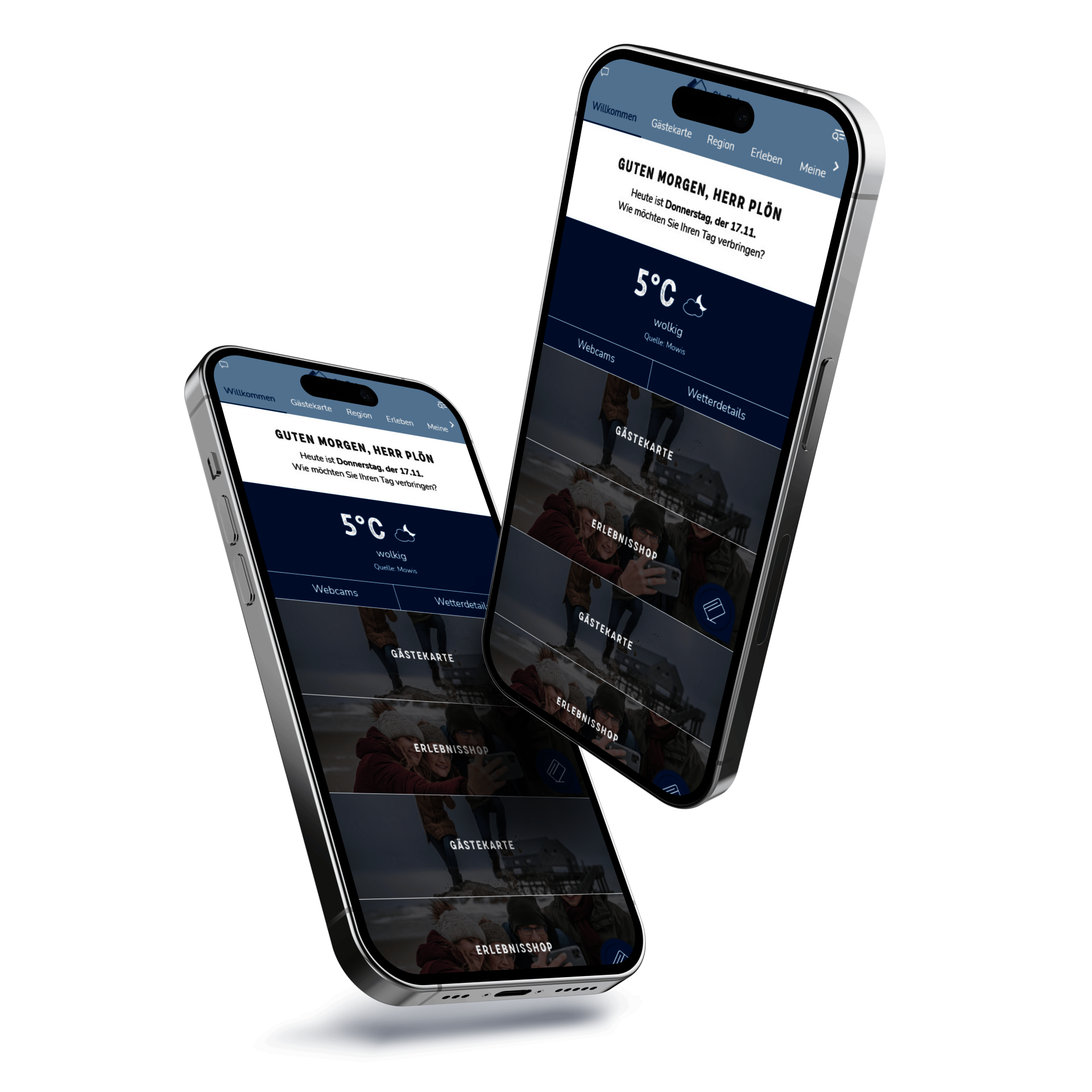 Smartphones mit geöffneter Web-App