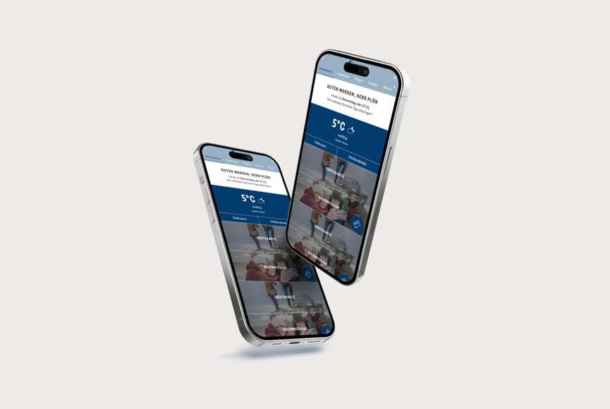 Display eines Smartphone zeigt unseren digitalen Urlaubsbegleiter in der PIA-App