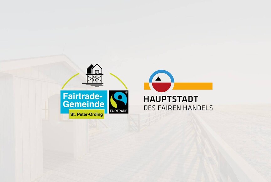 Logo der Fairtrade Gemeinde St. Peter-Ording und Logo der Hauptstadt St. Peter-Ording des fairen Handels